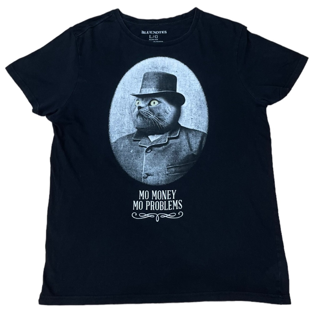Mo Money Mo Problems Cat Graphics Tee Shirt (L)